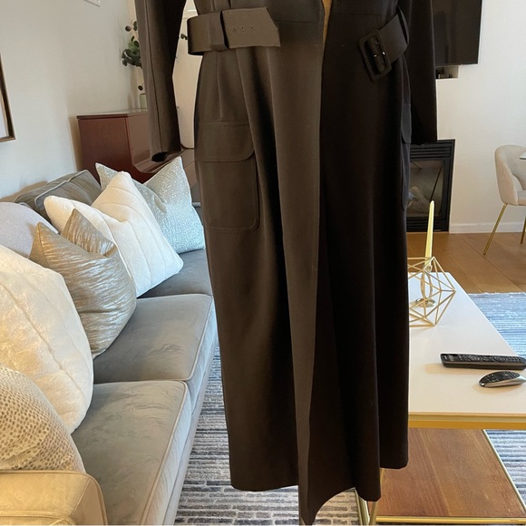 VTG Nordstrom Town Square Long Sleeve Belted Black Midi Dress, Size 8 - Picture 8 of 15